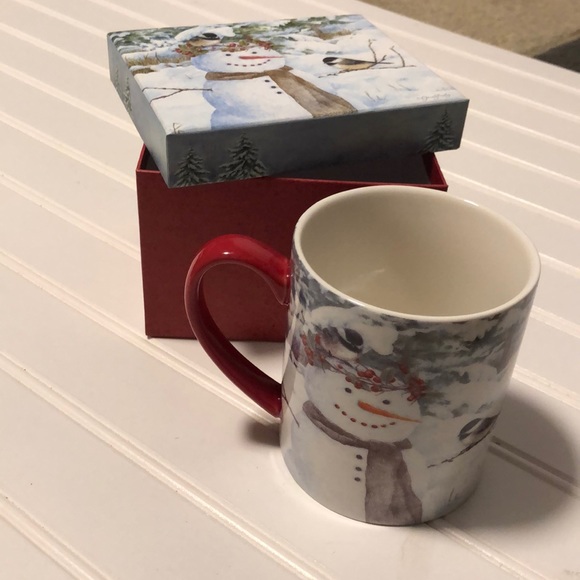 Multicolored Lang Chickadee Snowman Mug by Jane Shasky 14 oz Multicolored Lang Chickadee Snowman Mug by Jane Shasky 14 oz